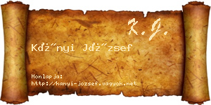 Kányi József névjegykártya